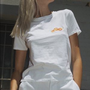 BRANDY MELVILLE WHITE FLAME MOTORCYCLE